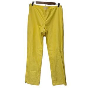 S’ MaxMara Full Side Zip Nylon Blend Pants in Y2K 2000s Yellow Women's Size 10